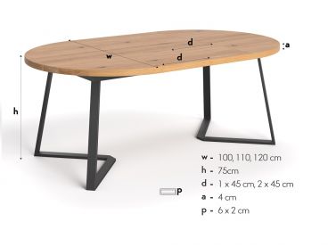 Table de repas ronde extensible Rimouski