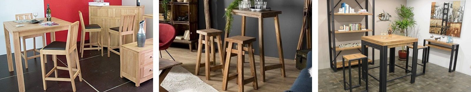Table haute en bois massif et Table bar - Lotusea